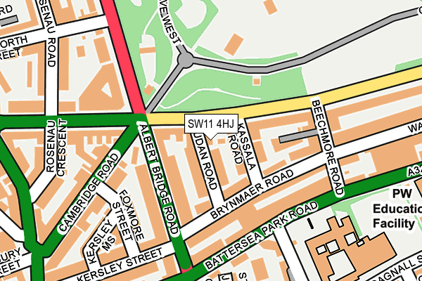 SW11 4HJ map - OS OpenMap – Local (Ordnance Survey)