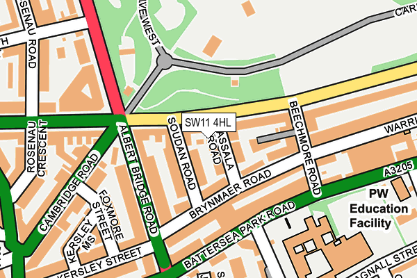 SW11 4HL map - OS OpenMap – Local (Ordnance Survey)