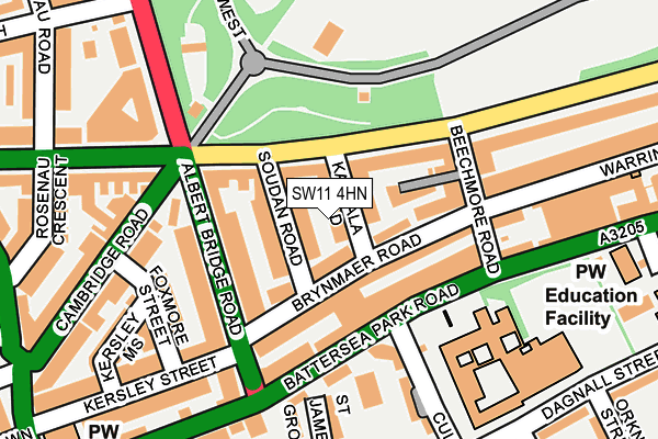 SW11 4HN map - OS OpenMap – Local (Ordnance Survey)