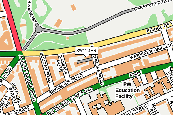 SW11 4HR map - OS OpenMap – Local (Ordnance Survey)