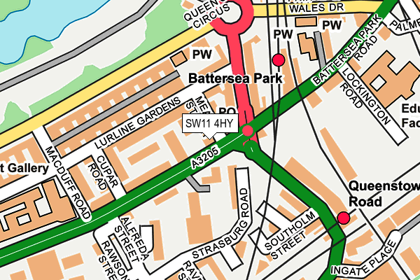 SW11 4HY map - OS OpenMap – Local (Ordnance Survey)