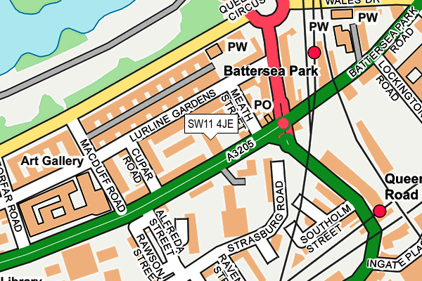 SW11 4JE map - OS OpenMap – Local (Ordnance Survey)