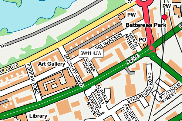 SW11 4JW map - OS OpenMap – Local (Ordnance Survey)