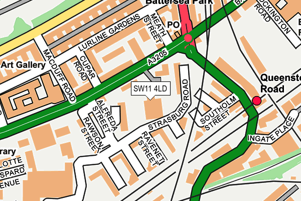 SW11 4LD map - OS OpenMap – Local (Ordnance Survey)