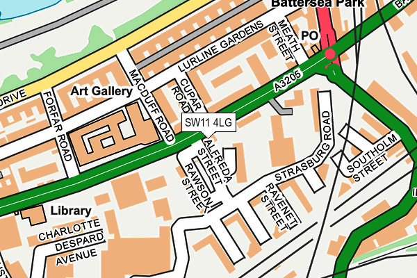 SW11 4LG map - OS OpenMap – Local (Ordnance Survey)