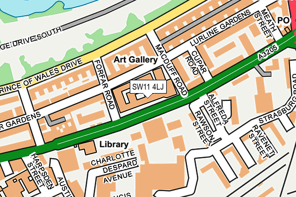 SW11 4LJ map - OS OpenMap – Local (Ordnance Survey)
