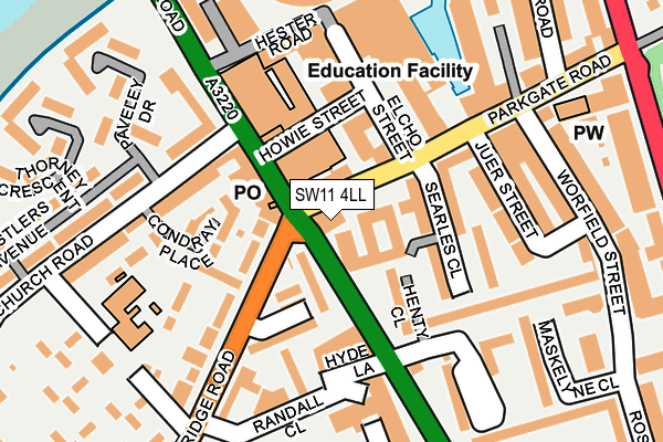 SW11 4LL map - OS OpenMap – Local (Ordnance Survey)