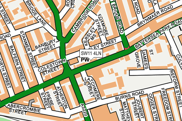 SW11 4LN map - OS OpenMap – Local (Ordnance Survey)