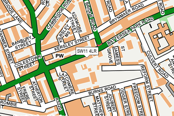 SW11 4LR map - OS OpenMap – Local (Ordnance Survey)