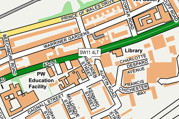 SW11 4LT map - OS OpenMap – Local (Ordnance Survey)