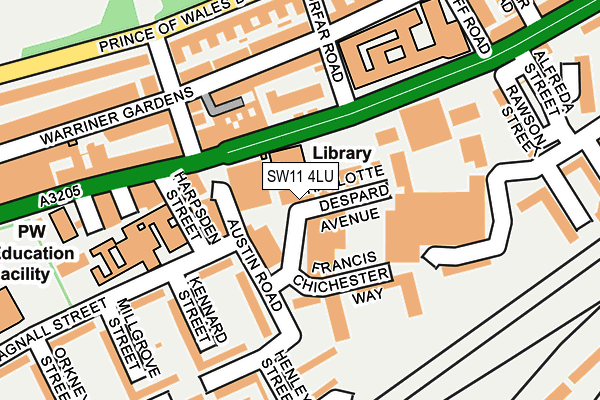 SW11 4LU map - OS OpenMap – Local (Ordnance Survey)