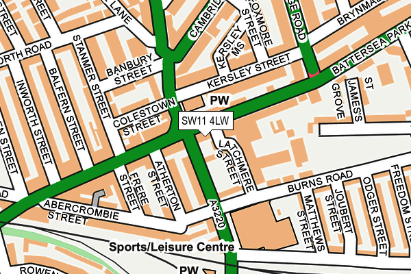 SW11 4LW map - OS OpenMap – Local (Ordnance Survey)