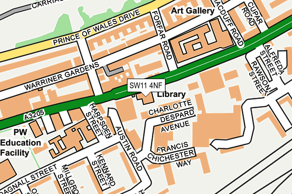 SW11 4NF map - OS OpenMap – Local (Ordnance Survey)