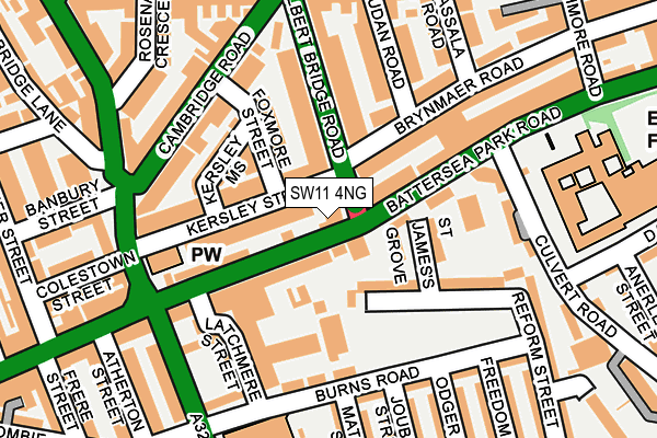 SW11 4NG map - OS OpenMap – Local (Ordnance Survey)