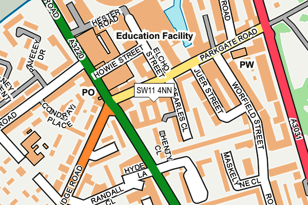 SW11 4NN map - OS OpenMap – Local (Ordnance Survey)