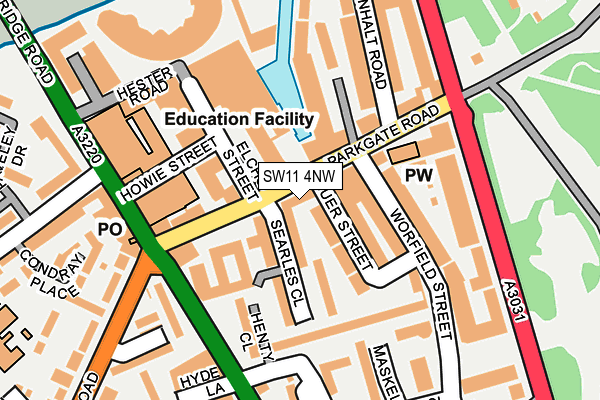 SW11 4NW map - OS OpenMap – Local (Ordnance Survey)