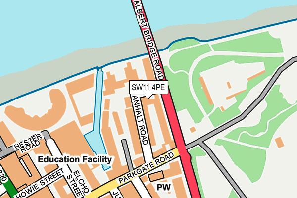 SW11 4PE map - OS OpenMap – Local (Ordnance Survey)