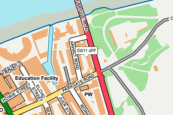 SW11 4PF map - OS OpenMap – Local (Ordnance Survey)