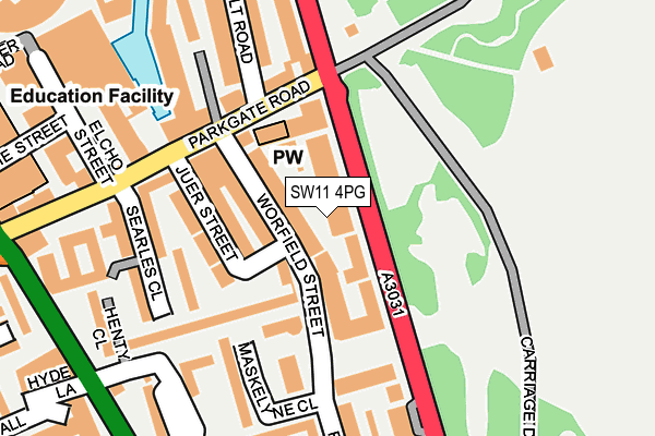 Map of SW11 PROPERTIES LIMITED at local scale