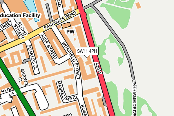 SW11 4PH map - OS OpenMap – Local (Ordnance Survey)