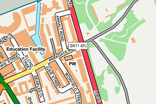 SW11 4PJ map - OS OpenMap – Local (Ordnance Survey)
