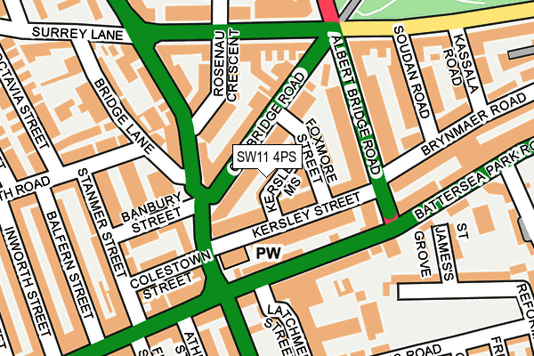 SW11 4PS map - OS OpenMap – Local (Ordnance Survey)