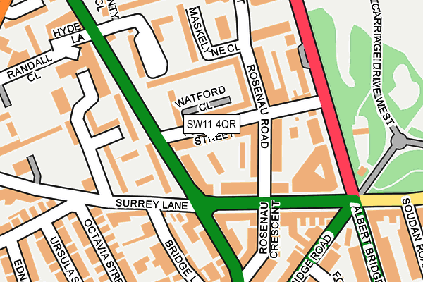SW11 4QR map - OS OpenMap – Local (Ordnance Survey)
