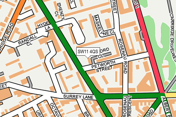 SW11 4QS map - OS OpenMap – Local (Ordnance Survey)