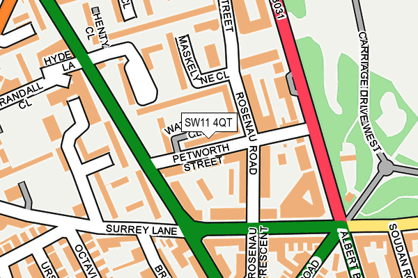 SW11 4QT map - OS OpenMap – Local (Ordnance Survey)