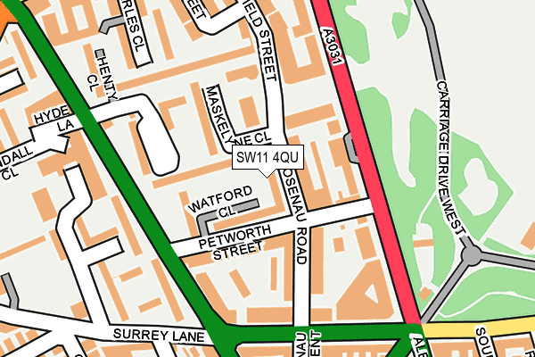 SW11 4QU map - OS OpenMap – Local (Ordnance Survey)