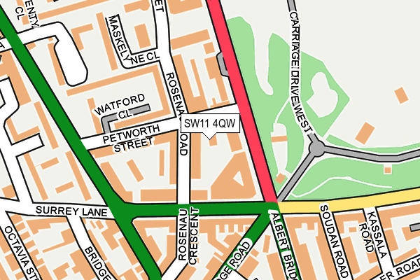 SW11 4QW map - OS OpenMap – Local (Ordnance Survey)