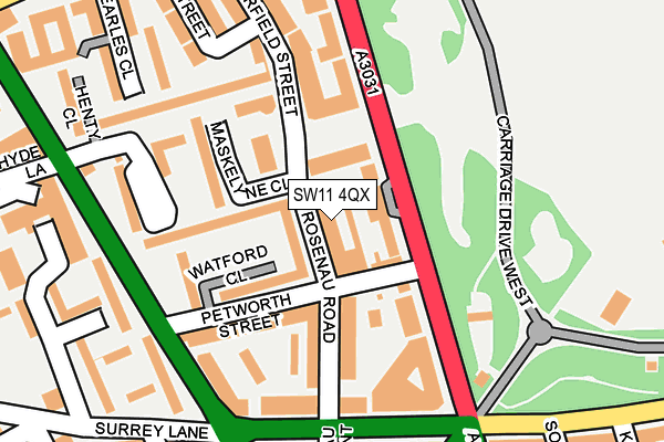 SW11 4QX map - OS OpenMap – Local (Ordnance Survey)