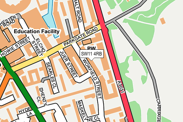 SW11 4RB map - OS OpenMap – Local (Ordnance Survey)