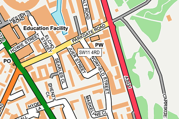 SW11 4RD map - OS OpenMap – Local (Ordnance Survey)