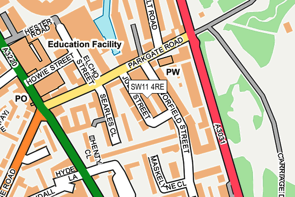 SW11 4RE map - OS OpenMap – Local (Ordnance Survey)