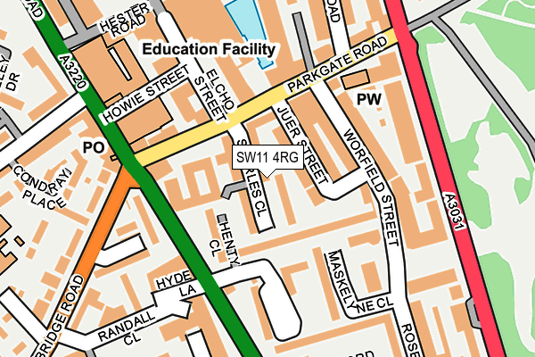 SW11 4RG map - OS OpenMap – Local (Ordnance Survey)