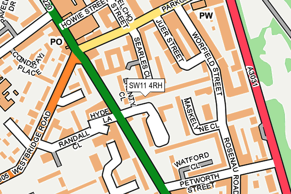 SW11 4RH map - OS OpenMap – Local (Ordnance Survey)