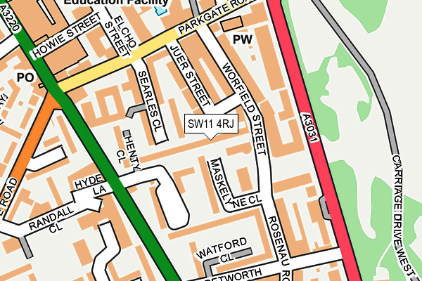 SW11 4RJ map - OS OpenMap – Local (Ordnance Survey)