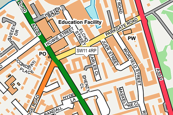 SW11 4RP map - OS OpenMap – Local (Ordnance Survey)