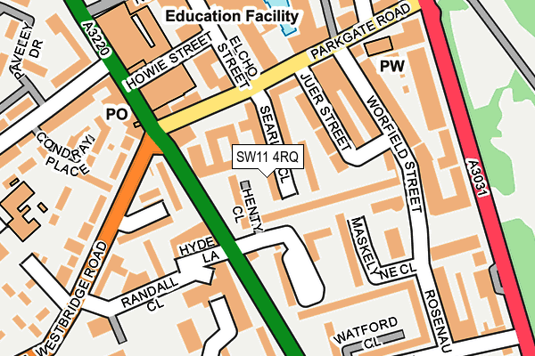 SW11 4RQ map - OS OpenMap – Local (Ordnance Survey)