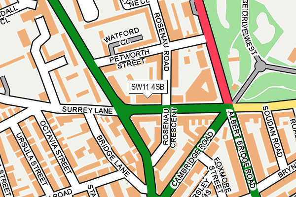 SW11 4SB map - OS OpenMap – Local (Ordnance Survey)