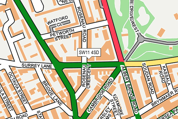 SW11 4SD map - OS OpenMap – Local (Ordnance Survey)