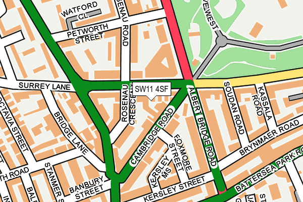 SW11 4SF map - OS OpenMap – Local (Ordnance Survey)