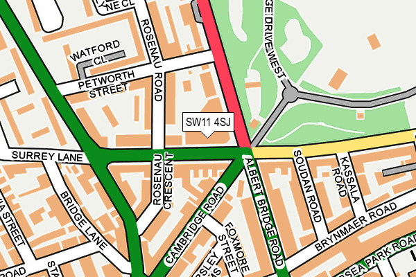 SW11 4SJ map - OS OpenMap – Local (Ordnance Survey)