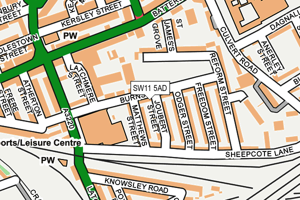 SW11 5AD map - OS OpenMap – Local (Ordnance Survey)