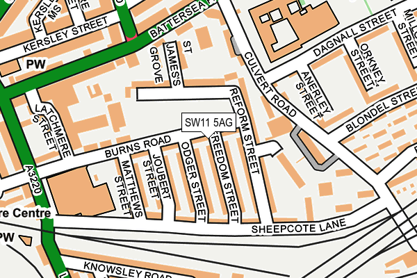 SW11 5AG map - OS OpenMap – Local (Ordnance Survey)