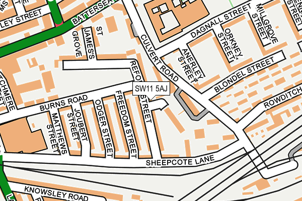 SW11 5AJ map - OS OpenMap – Local (Ordnance Survey)