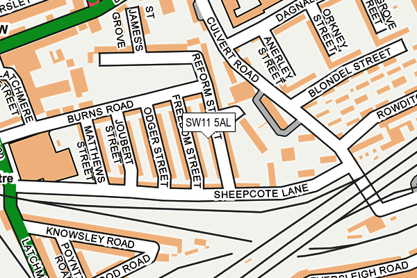 SW11 5AL map - OS OpenMap – Local (Ordnance Survey)