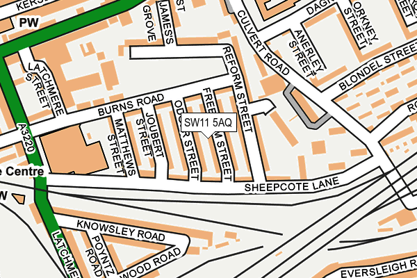 SW11 5AQ map - OS OpenMap – Local (Ordnance Survey)