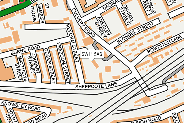 SW11 5AS map - OS OpenMap – Local (Ordnance Survey)